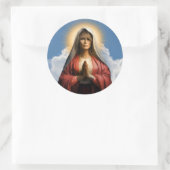 Sticker Rond Chandelle de prière amusante Saint Melania (Sac)