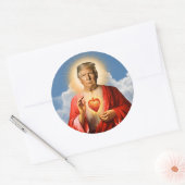 Sticker Rond Chandelle de prière amusante Saint Trump (Enveloppe)