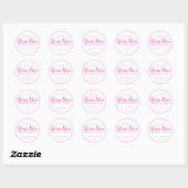 Sticker Rond Chandelle de Soy Chic Calligraphie Neon Rose (Feuille)