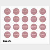 Sticker Rond Chandelle de Soy fait maison Chic Calligraphie Ros (Feuille)