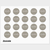 Sticker Rond Chandelle de Soy maison Chic Calligraphie Gris (Feuille)