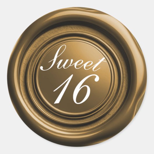 Sticker Rond Chandelle d'or foncé cire de phoque Douce goutte 1 (Devant)