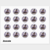Sticker Rond Chandelles violettes d'Halloween chauves-souris Éf (Feuille)