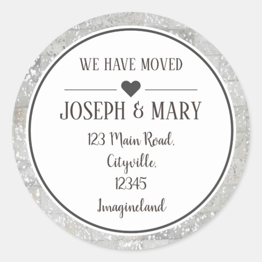 Sticker Rond Changement d'adresse de la vache argentée (Devant)