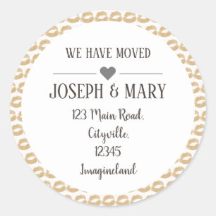 Sticker Rond Changement d'adresse lèvres dorées maquiller artis