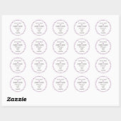 Sticker Rond Changement d'adresse pois argent violet (Feuille)