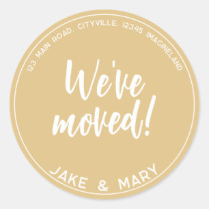 Sticker Rond Changement d'adresse Simple Modern Nous avons démé