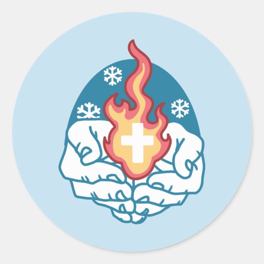 Sticker Rond Changement du froid, Feu de foi - Chrétien motivat (Devant)