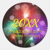 Sticker Rond Changer d'année, ajouter n'importe quel nom Texte (Devant)