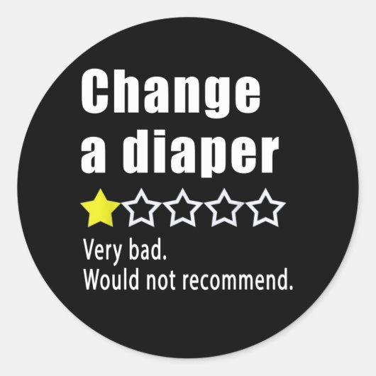 Sticker Rond Changer une couche ne serait pas recommandé (Devant)