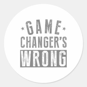 Sticker Rond Changeur de jeu Vente de sport drôle faux Vêtement