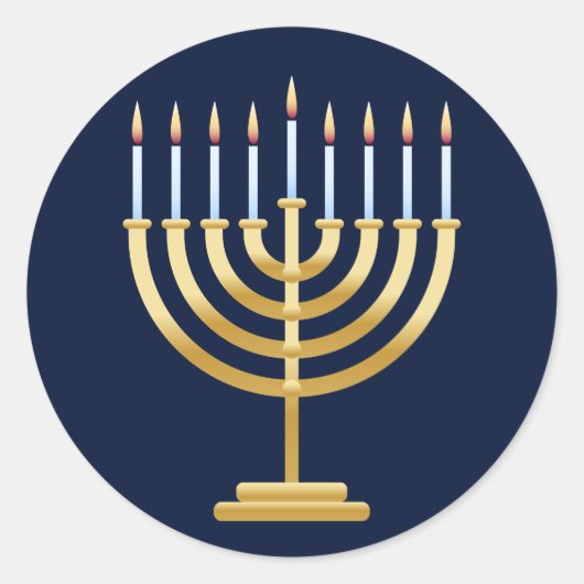 Sticker Rond Chanoukah menorah (Devant)