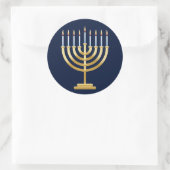 Sticker Rond Chanoukah menorah (Sac)