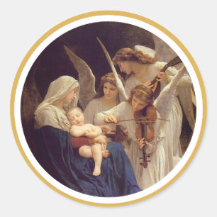 Sticker Rond Chanson de l'autocollant d'anges