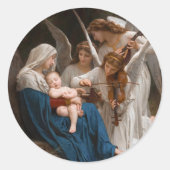 Sticker Rond Chanson des anges de William-Adolphe Bouguereau (Devant)