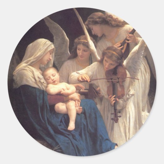 Sticker Rond Chanson des Anges - William-Adolphe Bouguereau (Devant)
