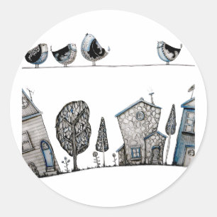 Sticker Rond Chanson d'oiseau