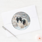 Sticker Rond Chanson Japonaise Laisser Neige Noël (Enveloppe)