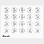 Sticker Rond Chansons de chiot Bull Terrier (Feuille)
