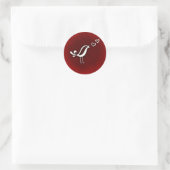 Sticker Rond Chant aux oiseaux mignons Amour Saint-Valentin (Sac)