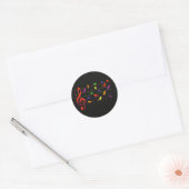 Sticker Rond Chant d'oiseau, dessin coloré (Enveloppe)