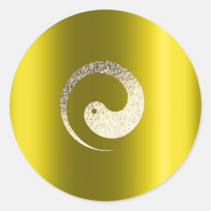 Sticker Rond Chant religieux de pas de YellowGold d'équilibre
