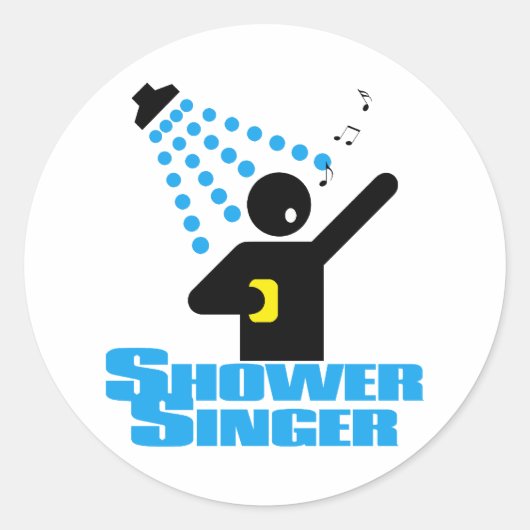 Sticker Rond Chanteur de douche (Devant)