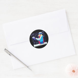 Sticker Rond Chanteur de Noël frigorifié