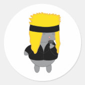 Sticker Rond Chanteur du groupe de coiffure Kawaii (Devant)