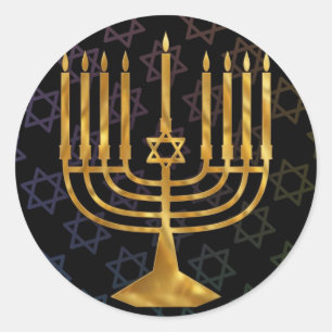 Sticker Rond Chanukah heureux