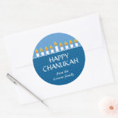 Sticker Rond Chanukah Menorah (Enveloppe)