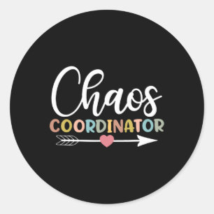 Sticker Rond Chaos Coordonnateur de retour à l'école
