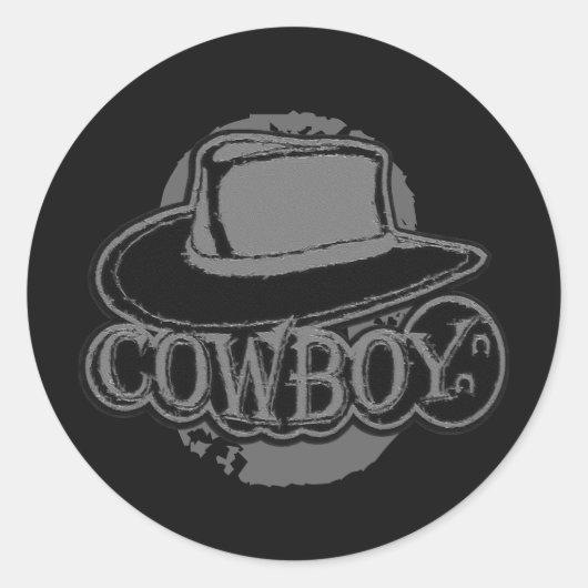 Sticker Rond Chapeau cowboy! (Devant)