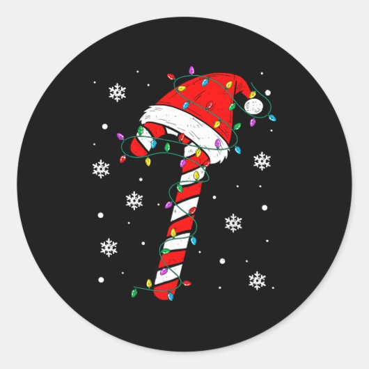 Sticker Rond Chapeau de bonbon de Noël Saint-Nicolas Fête enfan (Devant)