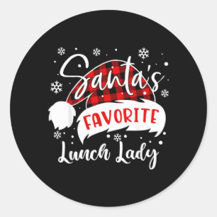 Sticker Rond Chapeau de dame de cantine préférée du Père Noël F