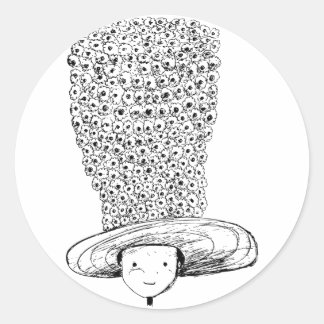 Sticker Rond Chapeau de fleurs