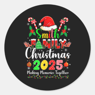 Sticker Rond Chapeau de Noël de Santa assorti pour la famille S