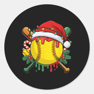 Sticker Rond Chapeau de Père Noël Softll Ll Noël Softll Drip Xm