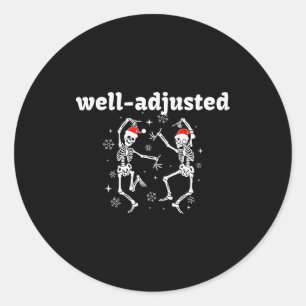 Sticker Rond Chapeau de Père Noël squelette bien ajusté Chiropr