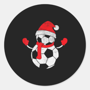 Sticker Rond Chapeau de Père Noël Vintage Drôle de Noël Bonhomm