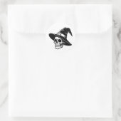 Sticker Rond Chapeau de sorcière crâne Art gothique - autocolla (Sac)