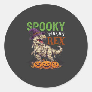 Sticker Rond Chapeau de sorcière de dinosaure de mummy de Sauru