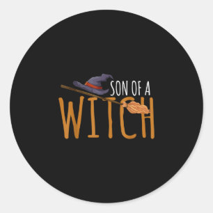 Sticker Rond Chapeau d'Halloween fils de sorcière 