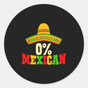Sticker Rond Chapeau drôle d'homme de fête mexicaine 0% cinco d