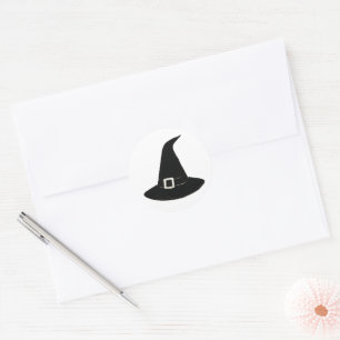 Sticker Rond Chapeau Pointu Mystique – Illustration au Pinceau