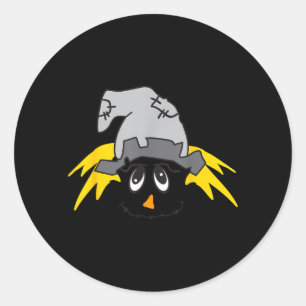 Sticker Rond Chapeau Visage Ecrow Costume de Thanksgiving Hallo