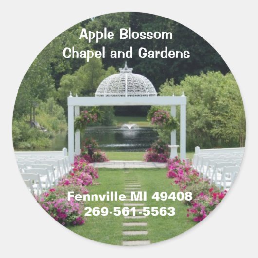 Sticker Rond Chapelle et jardins Apple Blossom (Devant)
