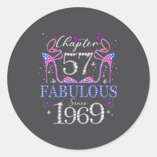 Sticker Rond Chapitre 57 Fabuleux depuis 1969 57e anniversaire