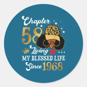 Sticker Rond Chapitre 58 Vivre Ma Vie Bénie Depuis 1968 Afro