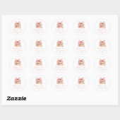 Sticker Rond Chapitre cinq Livres à Ruban Rose Fête d'anniversa (Feuille)